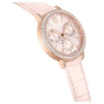 Swarovski klokke Matrix Tennis Chrono watch Swiss Made, Leather strap, Pink, Rose gold-tone finish - 5698300