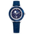 Swarovski klokke Octea Moon watch Swiss Made, Moon, Leather strap, Blue, Stainless steel - 5677494