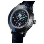 Swarovski klokke Octea Moon watch Swiss Made, Moon, Leather strap, Blue, Stainless steel - 5677494