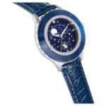 Swarovski klokke Octea Moon watch Swiss Made, Moon, Leather strap, Blue, Stainless steel - 5677494