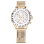 Swarovski klokke Nova Chrono watch Swiss Made, Metal bracelet, Gold tone, Champagne gold-tone finish - 5677500