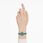Swarovski klokke Matrix Bangle watch Swiss Made, Crystal bracelet, Green, Champagne gold-tone finish - 5690808