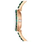 Swarovski klokke Matrix Bangle watch Swiss Made, Crystal bracelet, Green, Champagne gold-tone finish - 5690808