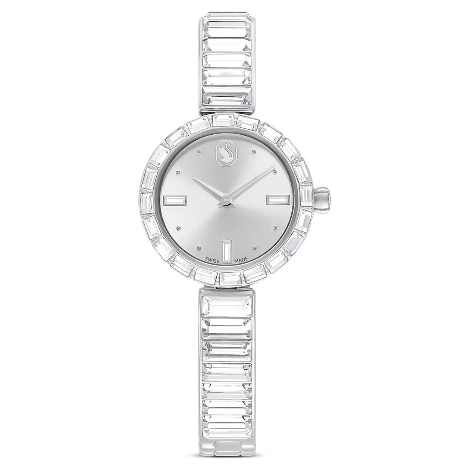 Swarovski klokke Matrix Bangle watch Swiss Made, Crystal bracelet, White, Stainless Steel - 5677487