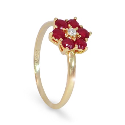 Diamantring med rubin og diamanter 0,03 ct W-Si - bur615219g Diamantring med rubin og diamanter 0,03 ct W-Si - bur615219g