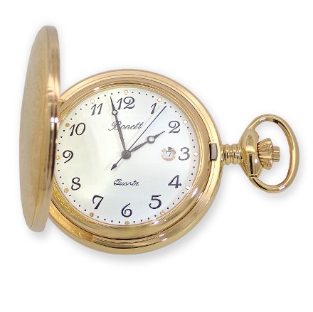 Bonett lommeur double quartz m/mønster inkl. kjede - 428DM Bonett lommeur double quartz m/mønster inkl. kjede - 428DM