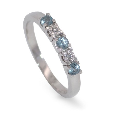 Diamantring i gull 14kt med topas og 0,013 ct W-Si - COC00376t Diamantring i gull 14kt med topas og 0,013 ct W-Si - COC00376t