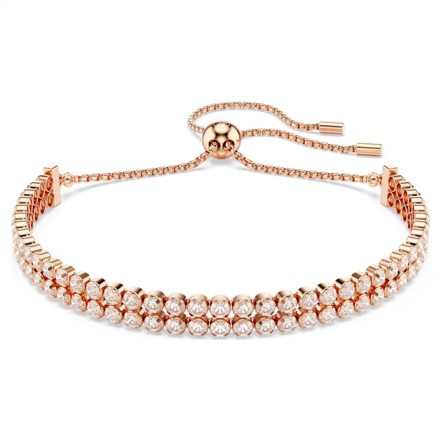 Swarovski armbånd  Matrix Tennis bracelet Round cut, White, Rose gold-tone plated - 5677823