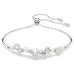 Swarovski armbånd Constella bangle Crystal pearl, Round cuts, White, Rhodium plated - 5705618