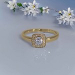 Diamantring med 0.39 ct, gult gull 18 kt - 159130gg