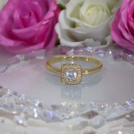 Diamantring med 0.39 ct, gult gull 18 kt - 159130gg
