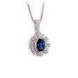 Diamantsmykke i gull med 0,12 ct TW-Si & safir -272050