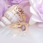 Gullring 14 kt med ametyst - bur585706a