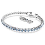 Swarovski armbånd Imber Emily Tennis bracelet Round cut, Blue, Rhodium plated - 5734239