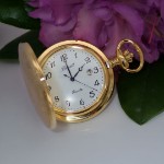 Bonett lommeur double quartz m/mønster inkl. kjede - 428DM