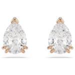 Swarovski øredobber Stilla stud earrings Pear cut, White, Rose gold-tone plated - 5734248