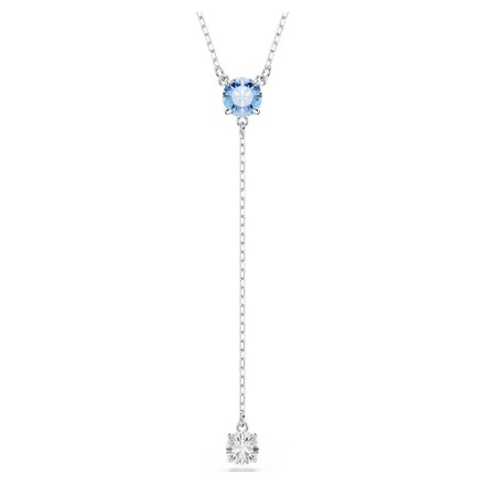 Swarovski smykke Stilla Attract Y necklace Round cut, Blue, Rhodium plated - 5734249 Swarovski smykke Stilla Attract Y necklace Round cut, Blue, Rhodium plated - 5734249