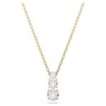 Swarovski smykke Stilla Attract pendant Round cut, White, Gold-tone plated - 5723298