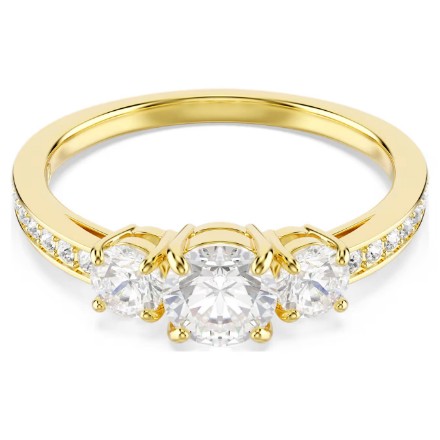 Swarovski Stilla Attract ring Round cut, White, Gold-tone plated - 5723294 Swarovski Stilla Attract ring Round cut, White, Gold-tone plated - 5723294