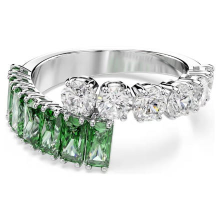 Swarovski Matrix ring Mixed cuts, Green, Rhodium plated - 5722458 Swarovski Matrix ring Mixed cuts, Green, Rhodium plated - 5722458