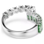 Swarovski Matrix ring Mixed cuts, Green, Rhodium plated - 5722458