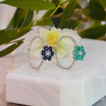 Diamantring med smaragd og diamanter 0,03 ct W-Si - bur615212