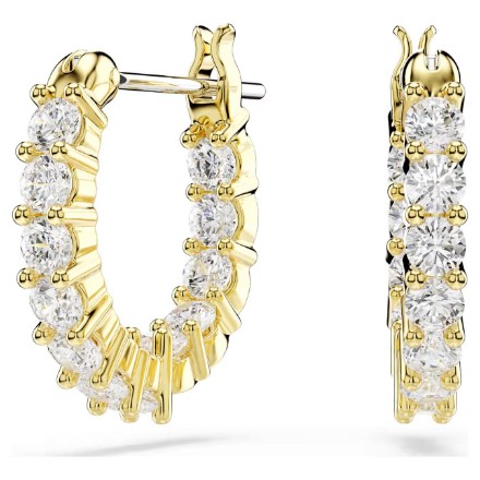 Swarovski øredobber Matrix Vittore hoop earrings Round cut, White, Gold-tone plated - 5733398 Swarovski øredobber Matrix Vittore hoop earrings Round cut, White, Gold-tone plated - 5733398