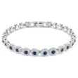 Swarovski armbånd Una Angelic Tennis bracelet Round cut, Blue, Rhodium plated - 5733401
