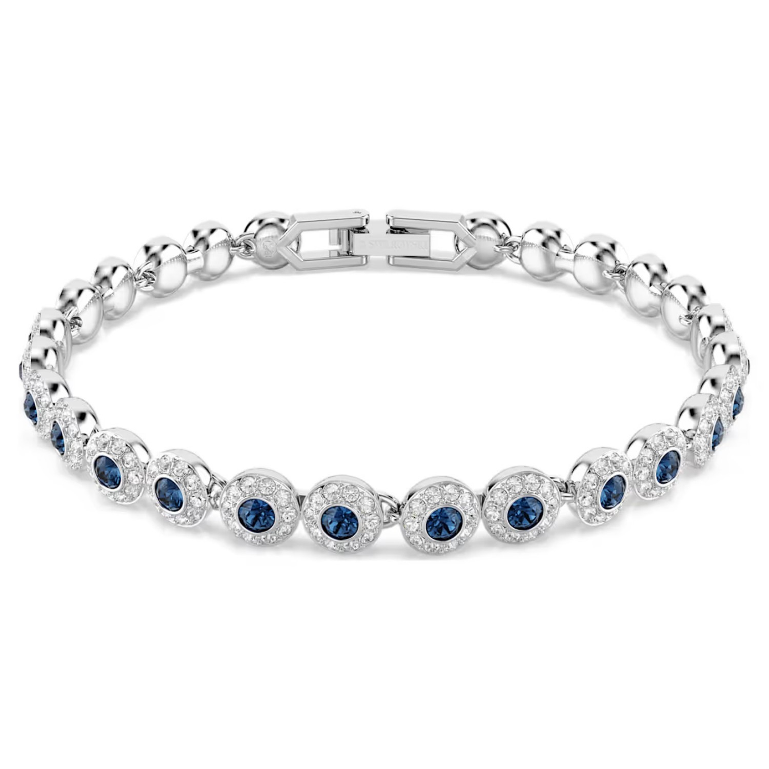 Swarovski armbånd Una Angelic Tennis bracelet Round cut, Blue, Rhodium plated - 5733401