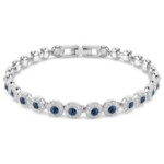 Swarovski armbånd Una Angelic Tennis bracelet Round cut, Blue, Rhodium plated - 5733401