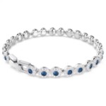Swarovski armbånd Una Angelic Tennis bracelet Round cut, Blue, Rhodium plated - 5733401