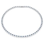 Swarovski collier Una Angelic Tennis necklace Round cut, Blue, Rhodium plated - 5733402