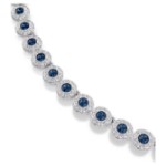 Swarovski collier Una Angelic Tennis necklace Round cut, Blue, Rhodium plated - 5733402