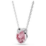Swarovski smykke Bella V pendant Round cut, Pink, Rhodium plated - 5734230