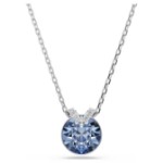 Swarovski smykke Bella V pendant Round cut, Blue, Rhodium plated - 5734232