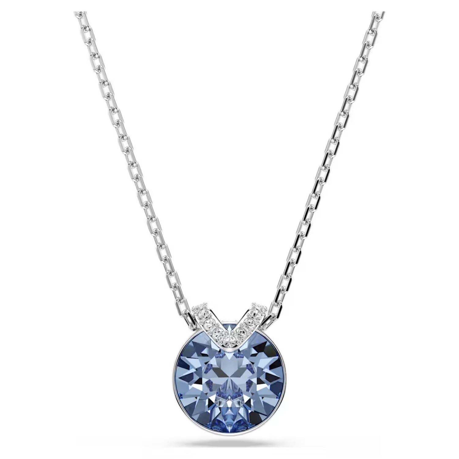 Swarovski smykke Bella V pendant Round cut, Blue, Rhodium plated - 5734232