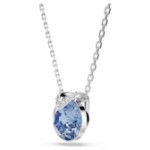 Swarovski smykke Bella V pendant Round cut, Blue, Rhodium plated - 5734232