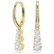 Swarovski øredobber Stilla Attract hoop earrings Round cut, White, Gold-tone plated - 5723300