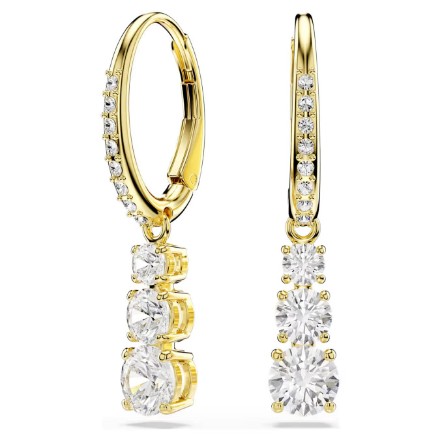 Swarovski øredobber Stilla Attract hoop earrings Round cut, White, Gold-tone plated - 5723300 Swarovski øredobber Stilla Attract hoop earrings Round cut, White, Gold-tone plated - 5723300