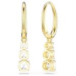 Swarovski øredobber Stilla Attract hoop earrings Round cut, White, Gold-tone plated - 5723300
