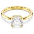 Swarovski Stilla Attract cocktail ring Round cut, White, Gold-tone plated - 5723334