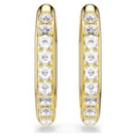 Swarovski øredobber Dextera hoop earrings Octagon shape, Round cut, White, Gold-tone plated - 5724584