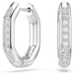 Swarovski øredobber Dextera hoop earrings Octagon shape, Round cut, White, Rhodium plated - 5724585