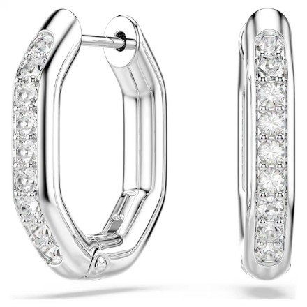 Swarovski øredobber Dextera hoop earrings Octagon shape, Round cut, White, Rhodium plated - 5724585 Swarovski øredobber Dextera hoop earrings Octagon shape, Round cut, White, Rhodium plated - 5724585