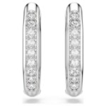 Swarovski øredobber Dextera hoop earrings Octagon shape, Round cut, White, Rhodium plated - 5724585