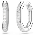 Swarovski øredobber Dextera hoop earrings Octagon shape, Round cut, White, Rhodium plated - 5724585