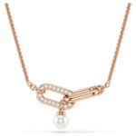 Swarovski smykke Constella pendant Crystal pearl, Round cut, White, Rose gold-tone plated - 5728589