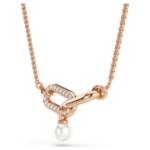 Swarovski smykke Constella pendant Crystal pearl, Round cut, White, Rose gold-tone plated - 5728589