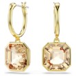 Swarovski øredobber Millenia drop earrings Square cut, Caramel, Gold-tone plated - 5731148