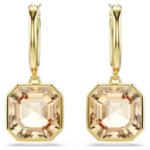 Swarovski øredobber Millenia drop earrings Square cut, Caramel, Gold-tone plated - 5731148